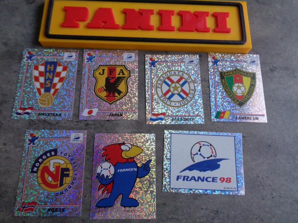PANINI VOETBAL WORLD CUP 98 FRANCE WK EMBLEMEN stickers, Ophalen of Verzenden