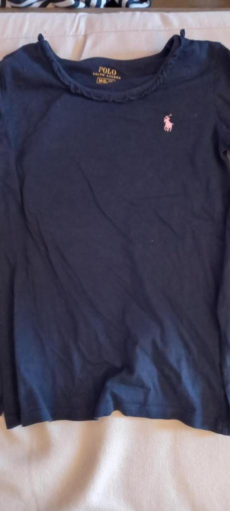 donkerblauwe longsleeve Ralph Lauren maat 128, Meisje, Ophalen of Verzenden, Zo goed als nieuw, Shirt of Longsleeve