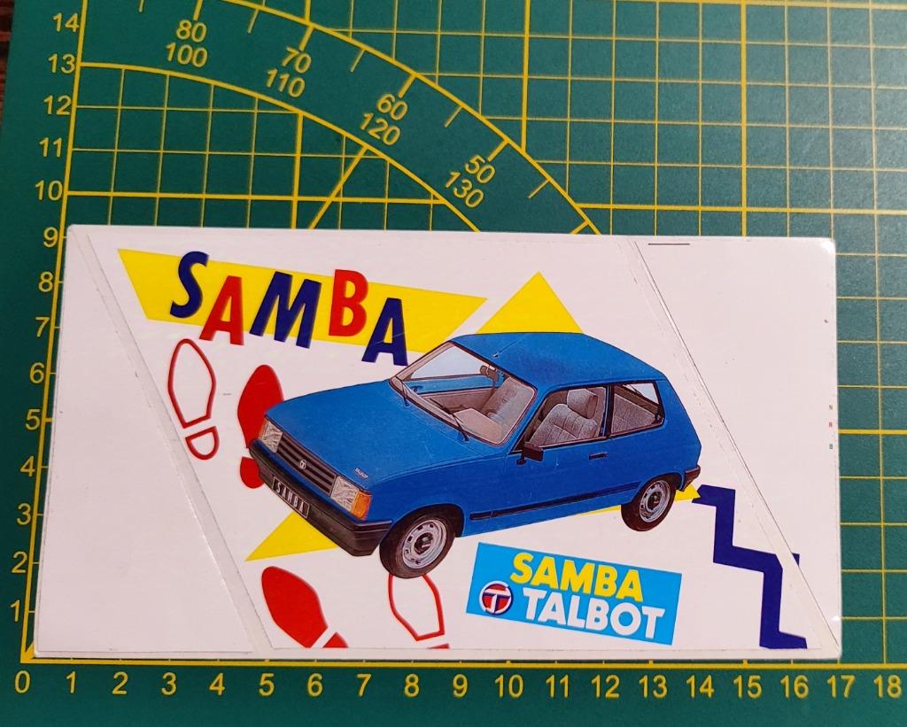 Sticker Talbot Samba auto jaren '80, Ophalen of Verzenden