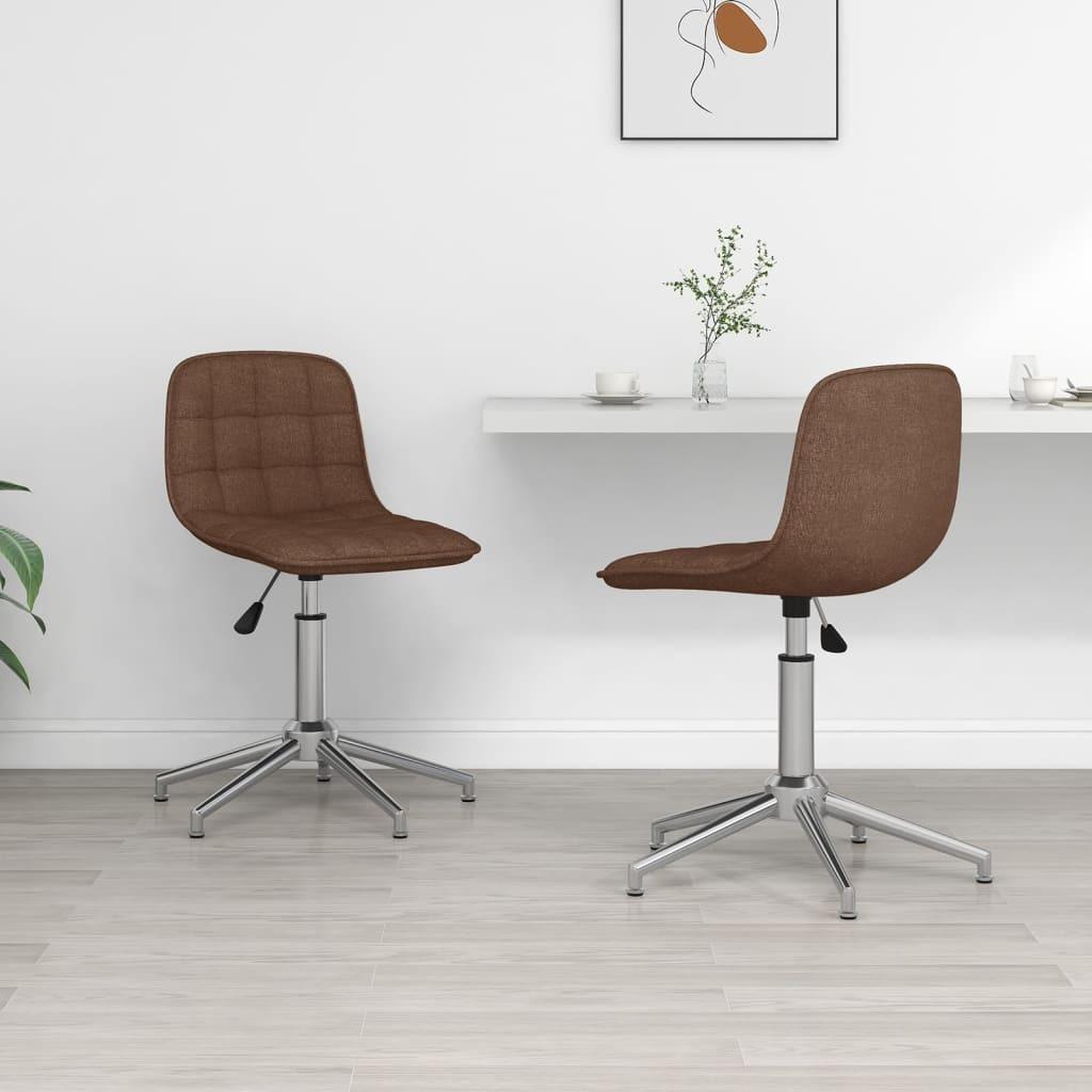 Chaises pivotantes à manger lot de 2 marron tissu, Enlèvement ou Envoi, Neuf, Brun, Chaise de bureau