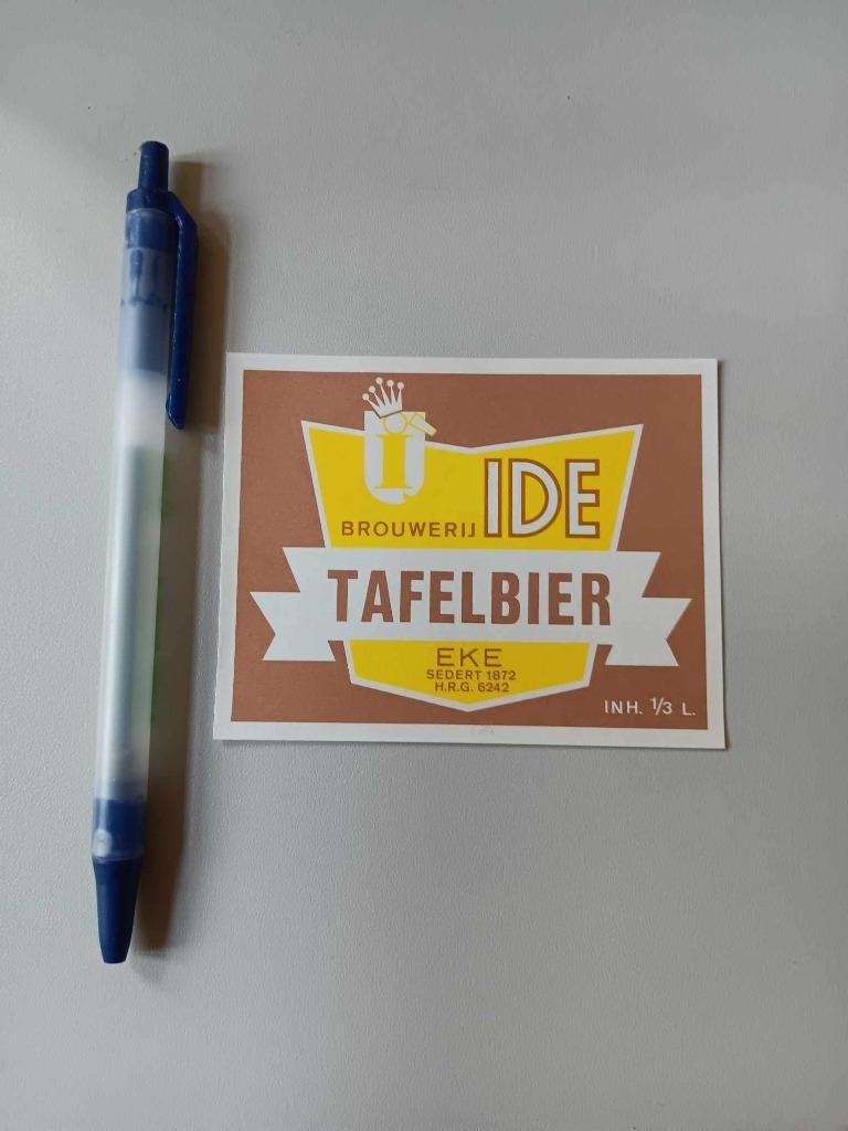 Bieretiket Ide Eke, Verzamelen, Ophalen of Verzenden, Gebruikt, Overige typen