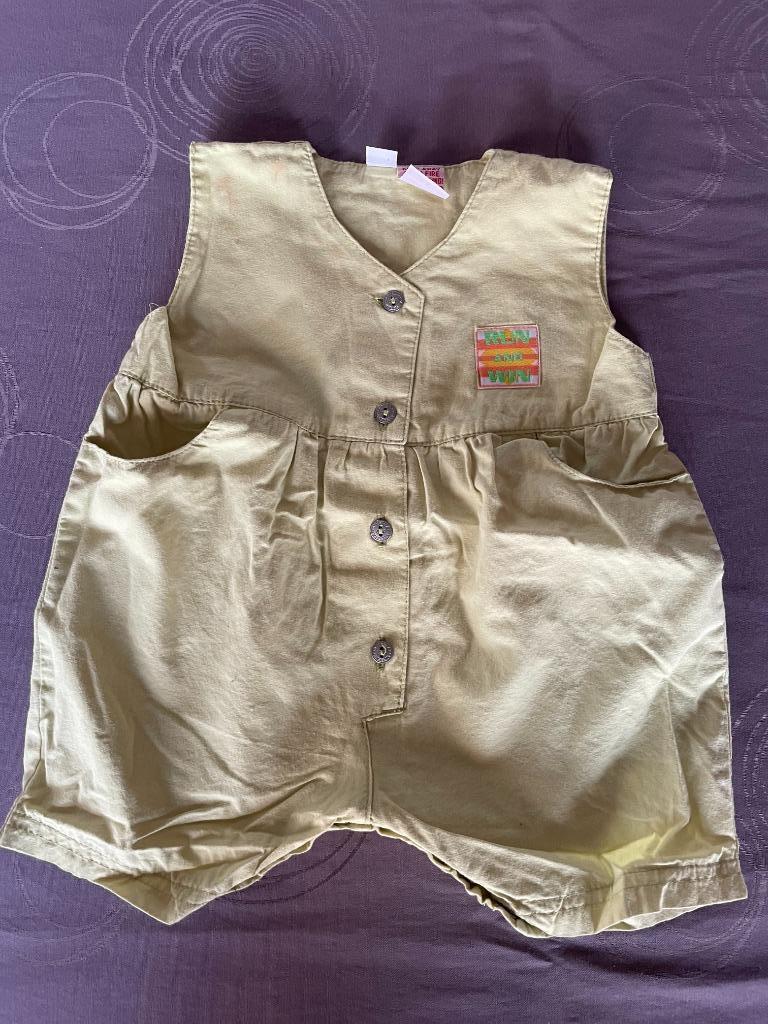 Baby set salopette citroen en blauw Mt 62 Zgan, Ophalen, Zo goed als nieuw, Jongetje of Meisje, Broekje