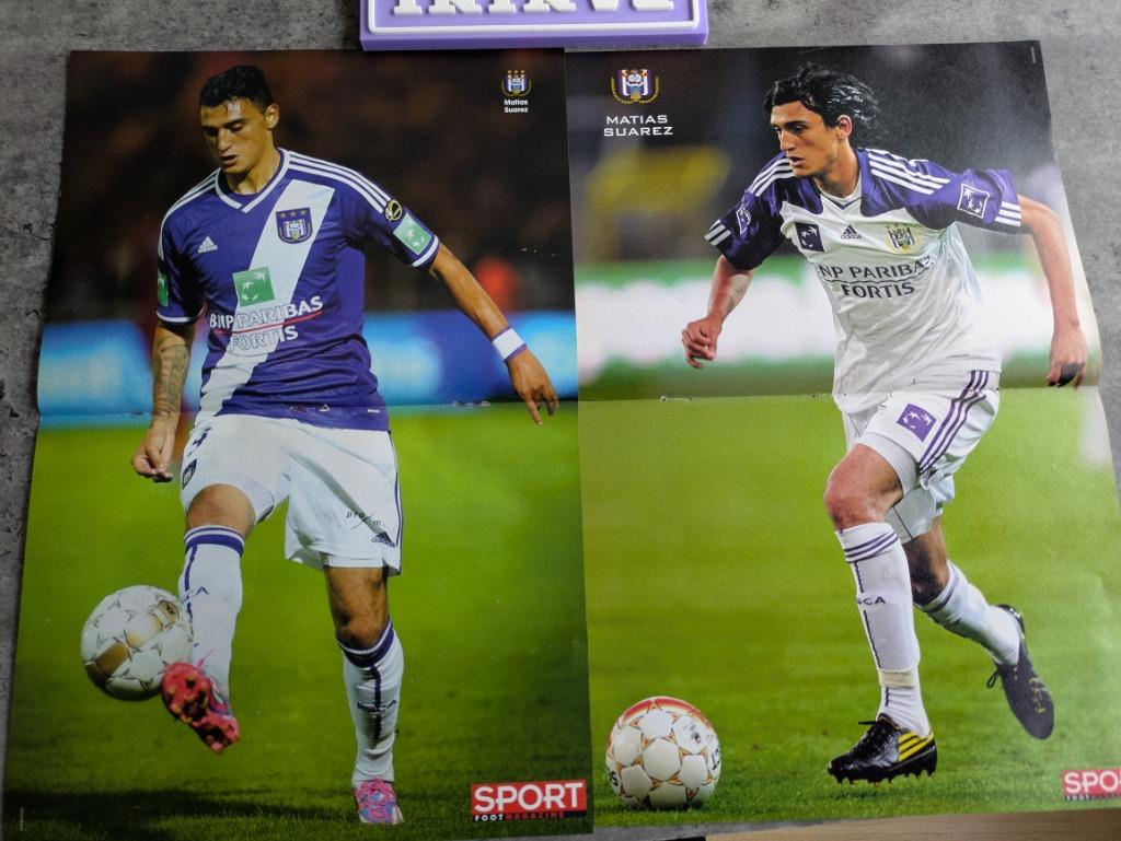 ANDERLECHT  RSC  VOETBAL 2x POSTER SUAREZ MATHIAS, Verzenden