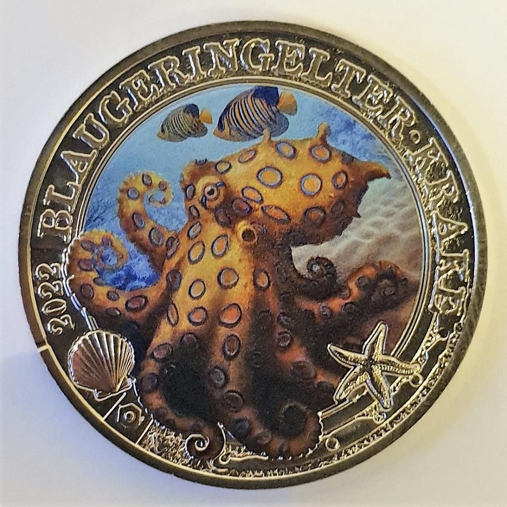 Oostenrijk 3 euro 2022 Octopus (Blaugeringelte Krake), Verzenden, Oostenrijk, Losse munt