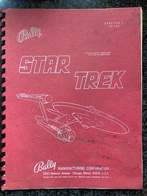 BALLY STAR TREK MANUEL, Verzamelen, Elektronisch, Bally, Ophalen of Verzenden, Zo goed als nieuw