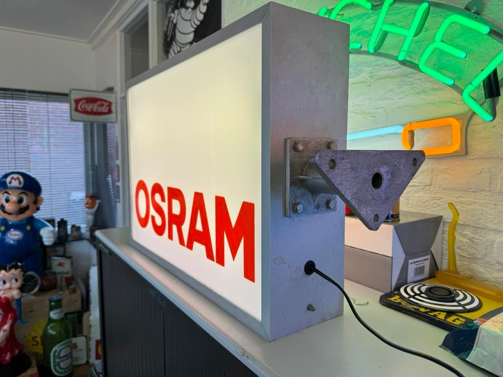 OSRAM oude reclame lichtbak, Verzamelen, Ophalen, Gebruikt, Lichtbak of (neon) lamp