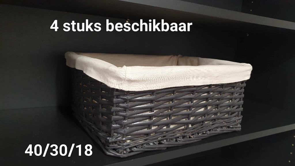 Landelijke Rieten mandjes set van 4! zgan, Mand, Nieuw, Ophalen of Verzenden, Riet