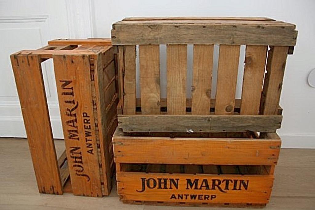 3 Caisses à bière vintage en bois de John Martin, Collections, Enlèvement, Utilisé, Ustensile