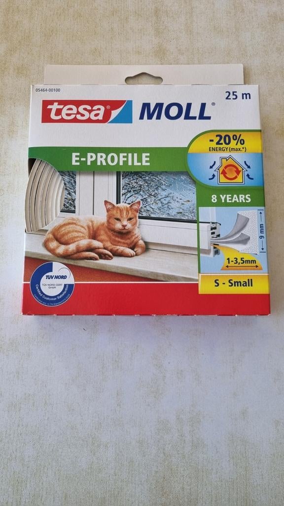 Tochtstrips Tesa Moll E-profile 25m, Doe-het-zelf en Bouw, Isolatie en Afdichting, Ophalen of Verzenden, Nieuw