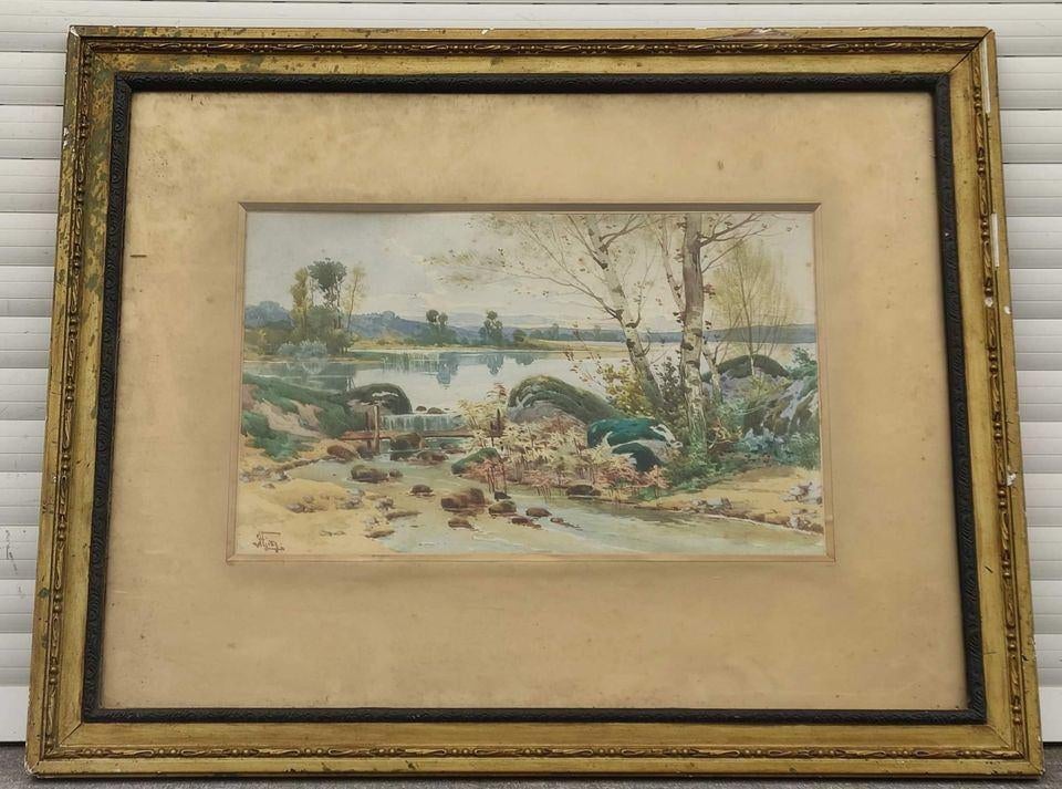 aquarelle paysage signe, Enlèvement ou Envoi