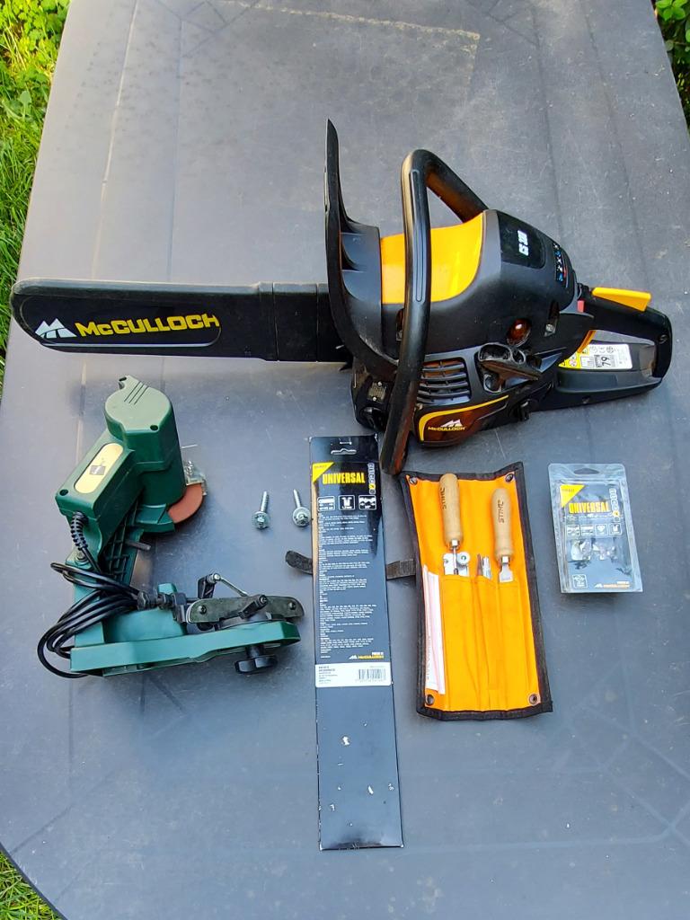 Kettingzaag + toebehoren, Bricolage & Construction, Outillage | Scies mécaniques, Utilisé, Tronçonneuse, 1200 watts ou plus, 30 à 70 mm