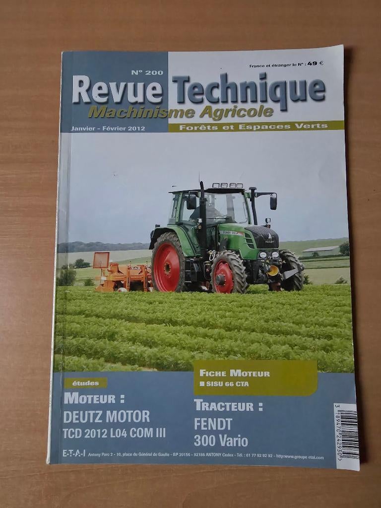 revue technique machinisme agricole, Envoi, Comme neuf, Autres sujets/thèmes