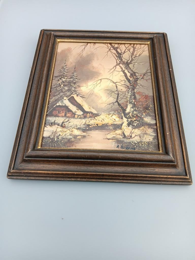 Schilderij van A Buikema-winterlandschap, Antiek en Kunst, Ophalen of Verzenden