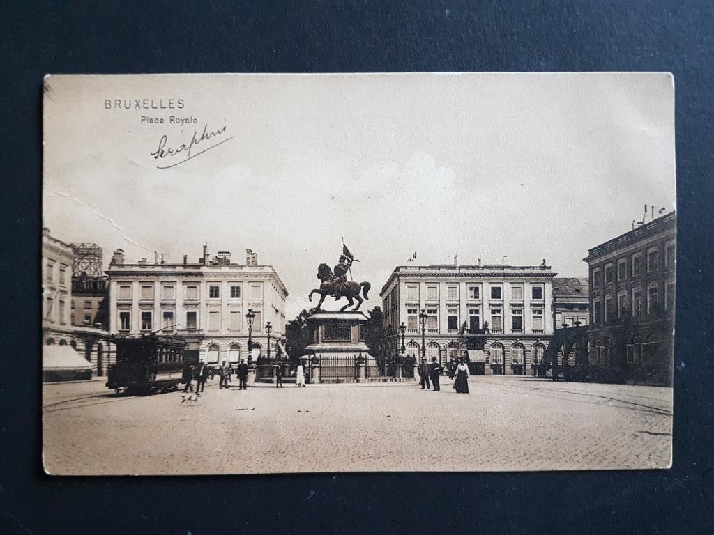 Carte postale Bruxelles Place Royale TRAM, Enlèvement ou Envoi, Avant 1920, Affranchie, Bruxelles (Capitale)