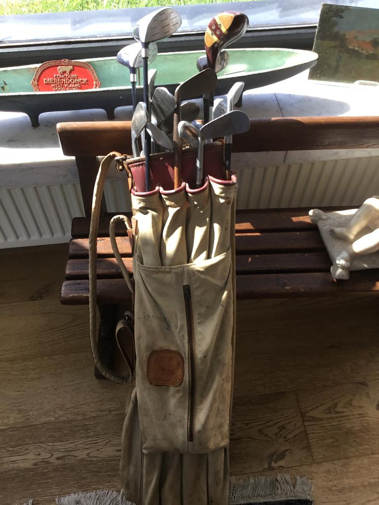 Antieke golfzak, Sport en Fitness, Ophalen, Gebruikt, Set, Overige merken