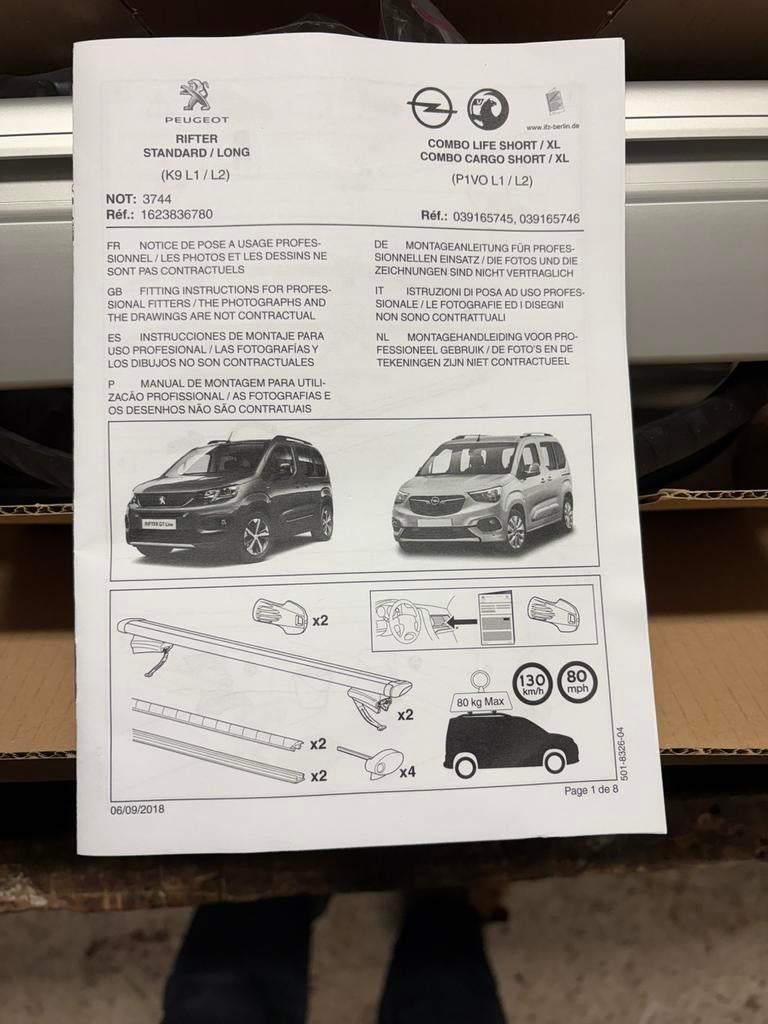 Originele dakdrager Peugeot Rifter/ Opel Combo / Opel Cargo, Ophalen, Nieuw