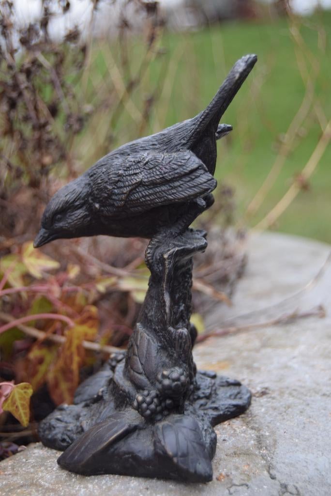 PRACHTIGE BRONZEN VOGEL OP ROTS, Ophalen of Verzenden, Brons