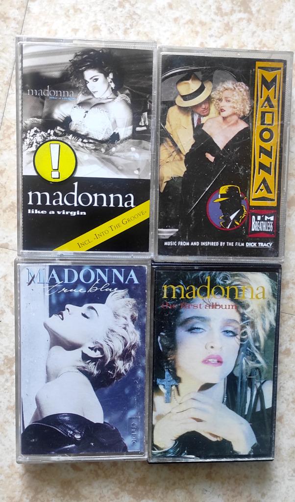 6 cassettes Madonna, Enlèvement ou Envoi, Originale, Avec boîte de rangement, étagère ou coffret, Utilisé