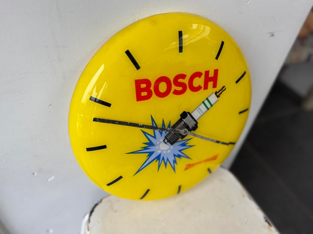 BOSCH bougie oude reclame klok, Verzamelen, Ophalen of Verzenden, Gebruikt, Reclamebord