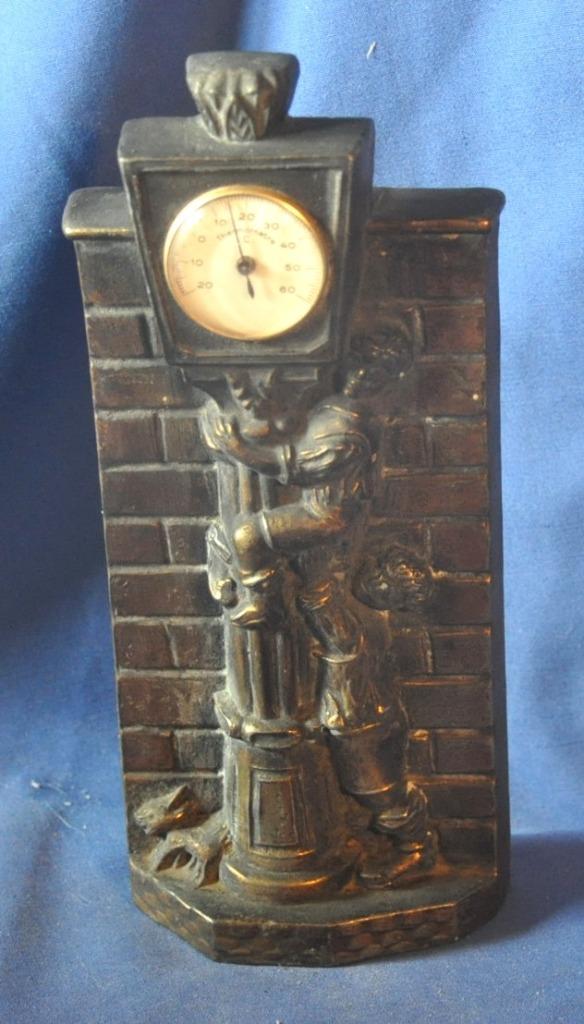 plaque régule cuivré  thermomètre réverbéré et galopins, Antiek en Kunst, Antiek | Woonaccessoires, Ophalen of Verzenden
