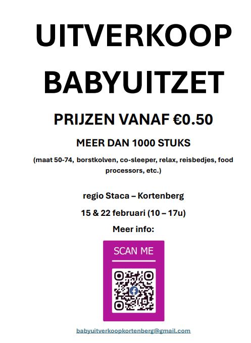 Verkoop baby-uitzet Kortenberg, Ophalen