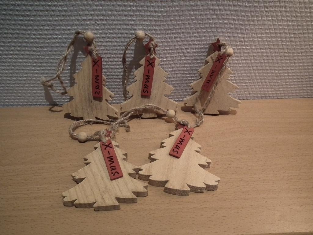 5 sapins en bois (hauteur 10 cm), Divers, Envoi, Utilisé