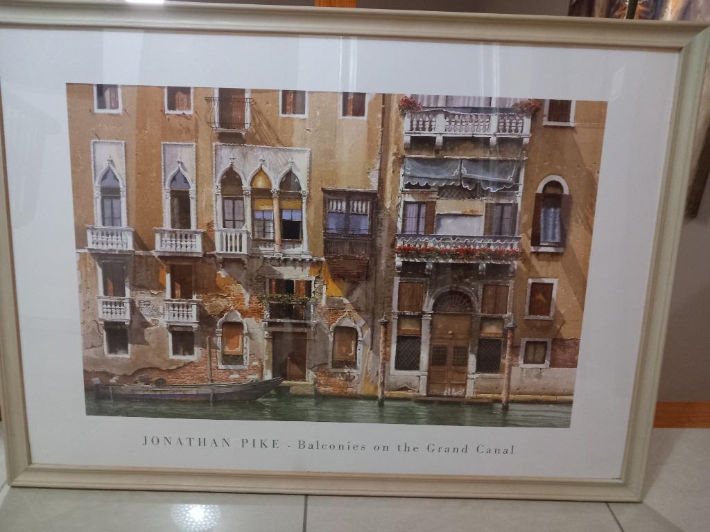 Balkons aan het Canal Grande - Jonathan Pike 106cmx76cm, Antiek en Kunst, Ophalen