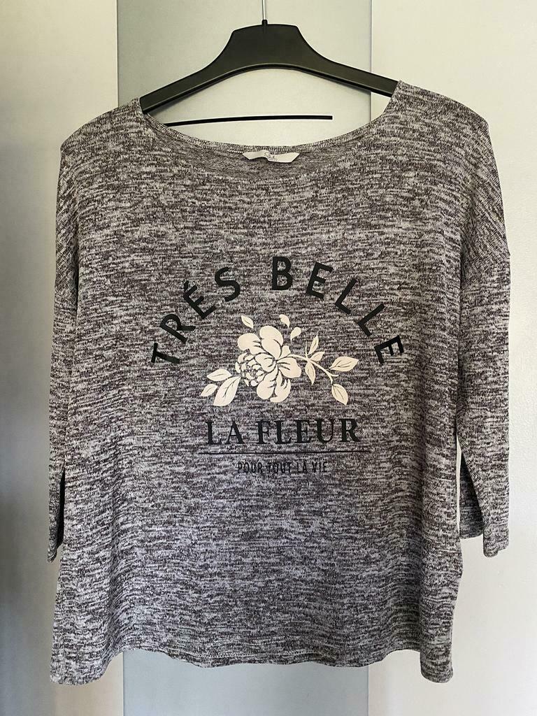 Blouse tee-shirt manches 3/4 Clockhouse gris T-S, Gris