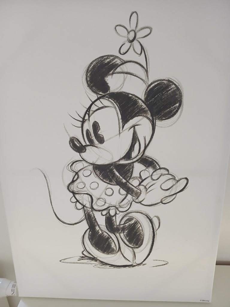 Toile Minnie 70x49cm, Collections, Enlèvement, Autres personnages, Comme neuf, Autres types