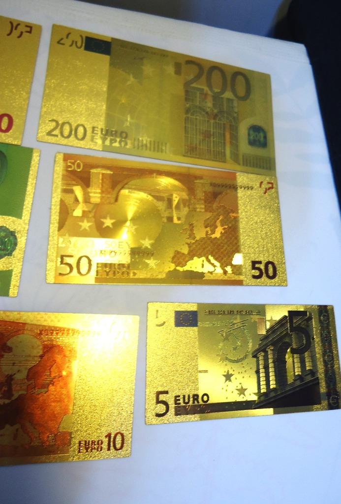 Billet Euro Argent Plaqué Or 24 carats 7 pièces✨😍🤗👀💑🎁👌, Enlèvement ou Envoi