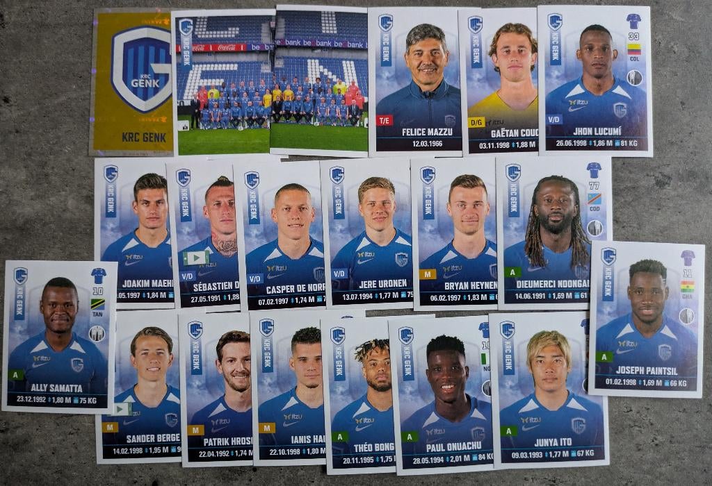 PANINI   RACING GENK   20x STICKERS  FOOTBALL 2019/2020, Ophalen of Verzenden, Nieuw