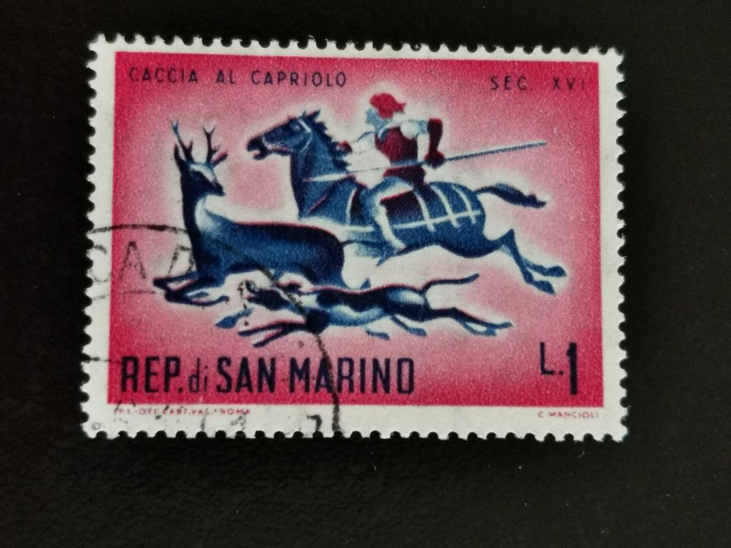 Saint-Marin 1961 - la chasse aux XVIe-XVIIIe siècles, Enlèvement ou Envoi, Affranchi