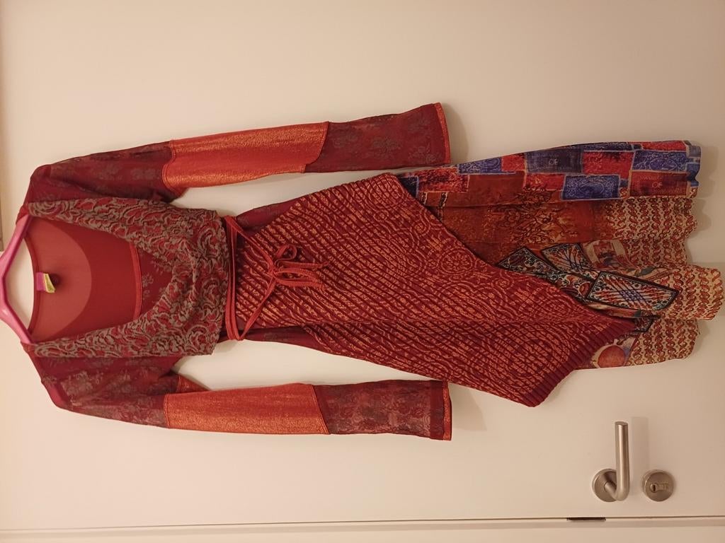 Jurk *STQ* Mt 38/40 in bordeaux tinten, Ophalen of Verzenden, Zo goed als nieuw