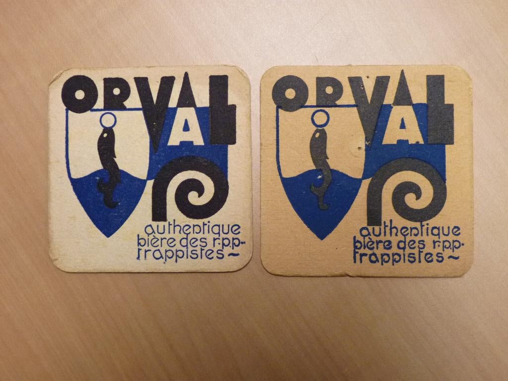 2 Sous bock Orval ancien, Collections, Enlèvement ou Envoi, Utilisé, Sous-bock