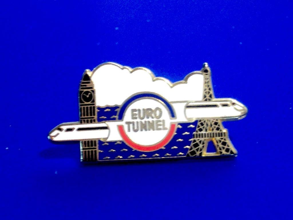 PIN'S EURO TUNNEL - Big Ben - Tour Eiffel (Train Eurostar..), Enlèvement ou Envoi, Comme neuf, Transport, Insigne ou Pin's