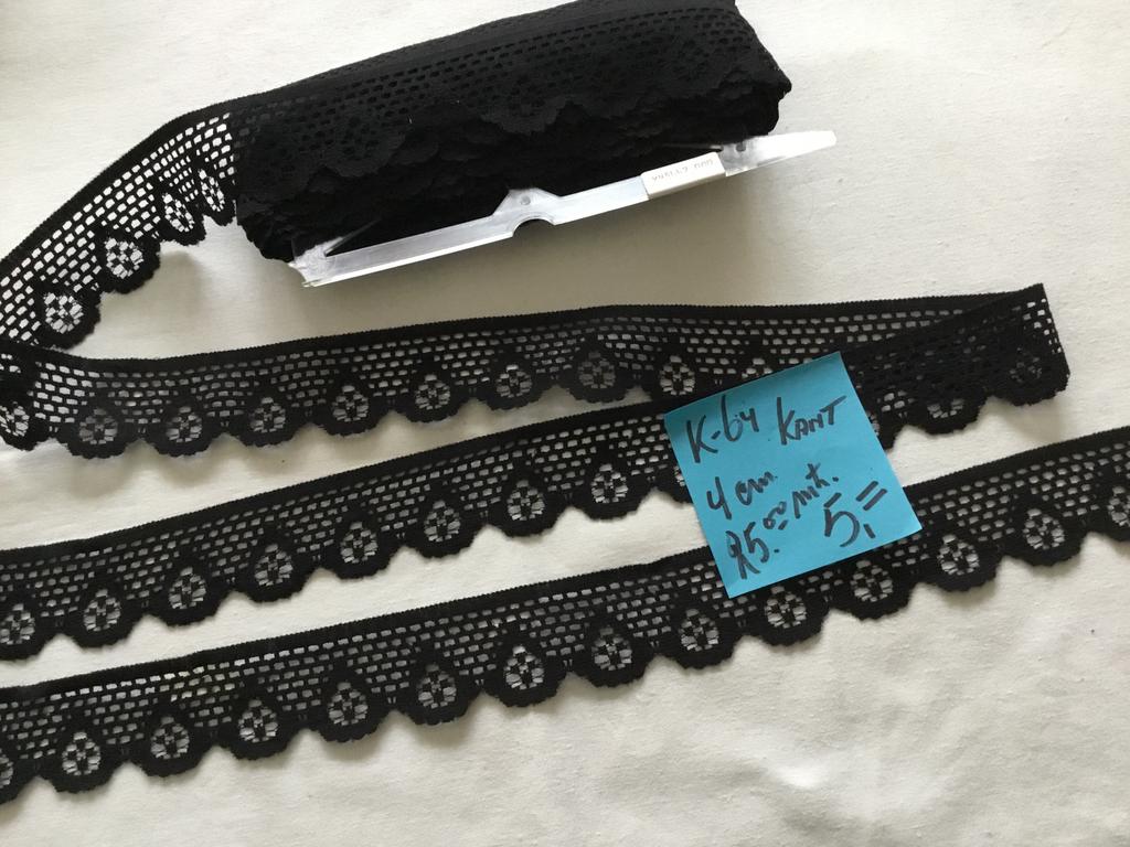 Kant zwart 4 cm breed K-64, haspel 25 mtr voor 5,00, Hobby en Vrije tijd, Ophalen of Verzenden