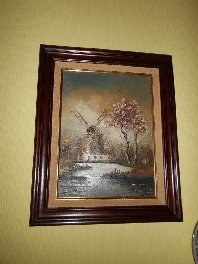 Schilderij : Molen aan water, gesigneerd N. Verheyden, Antiek en Kunst, Ophalen