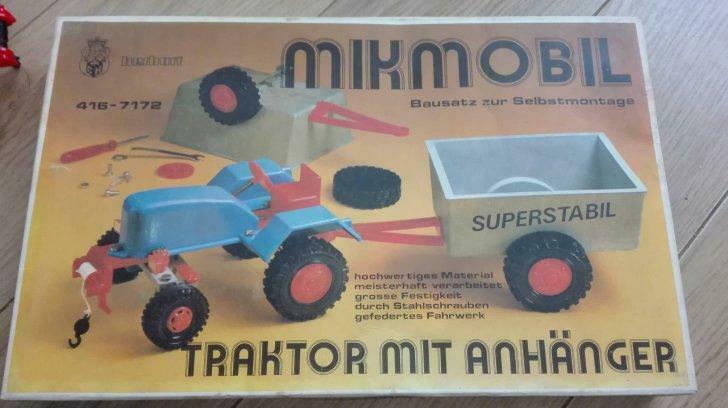 Vintage herbart traktor met aanhanger, Enlèvement ou Envoi, Utilisé