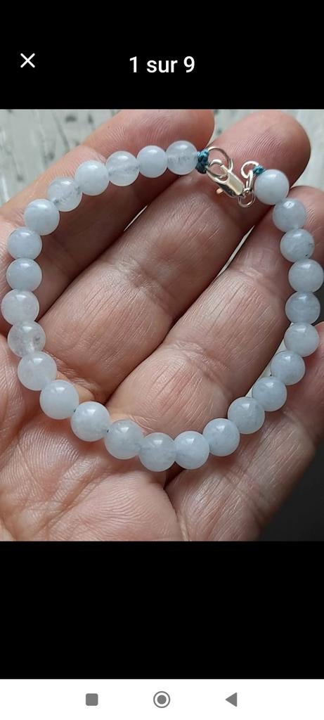 Armband met aquamarijn parels, Blauw, Nieuw, Ophalen of Verzenden, Met edelsteen