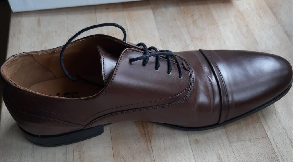 Chaussures de ville homme tout cuir brun p.41, Enlèvement ou Envoi, Brun