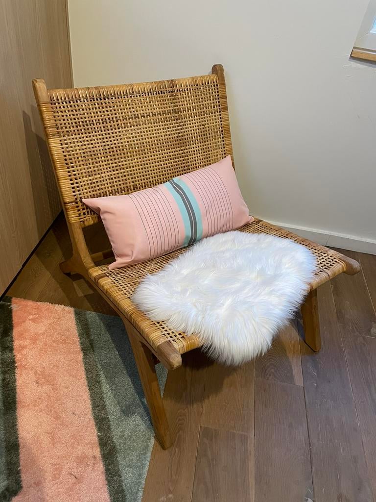 Lounge Fauteuil Riet/Rotan, Huis en Inrichting, Ophalen, Bruin, Riet of Rotan, Zo goed als nieuw