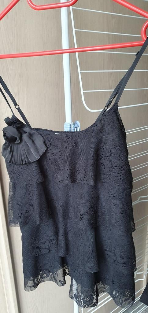 Blouse/top noir à bretelles 38/40, Kleding | Dames, Ophalen of Verzenden, Zo goed als nieuw, Zwart