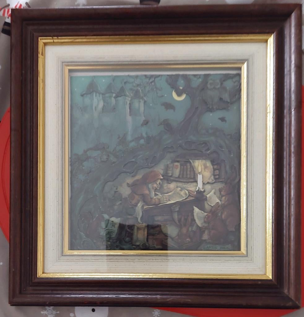 5 anton piek kunstwerken in kader met glas, Antiek en Kunst, Ophalen, Achter glas, Portret of Personen