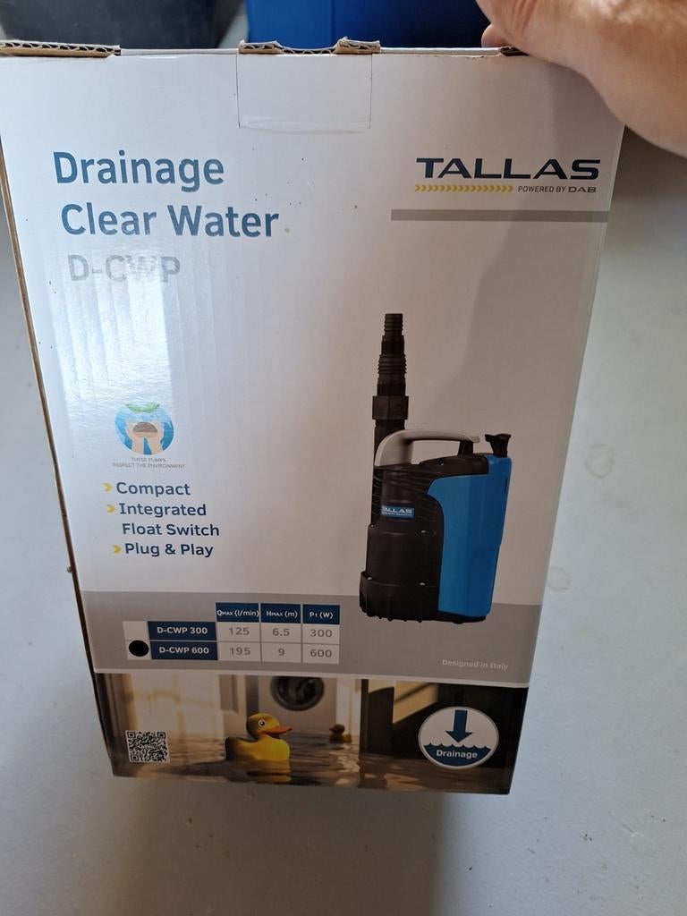 Tallas D-CWP 600 vlakzuiger/dompelpomp met garantie, Ophalen, Dompelpomp