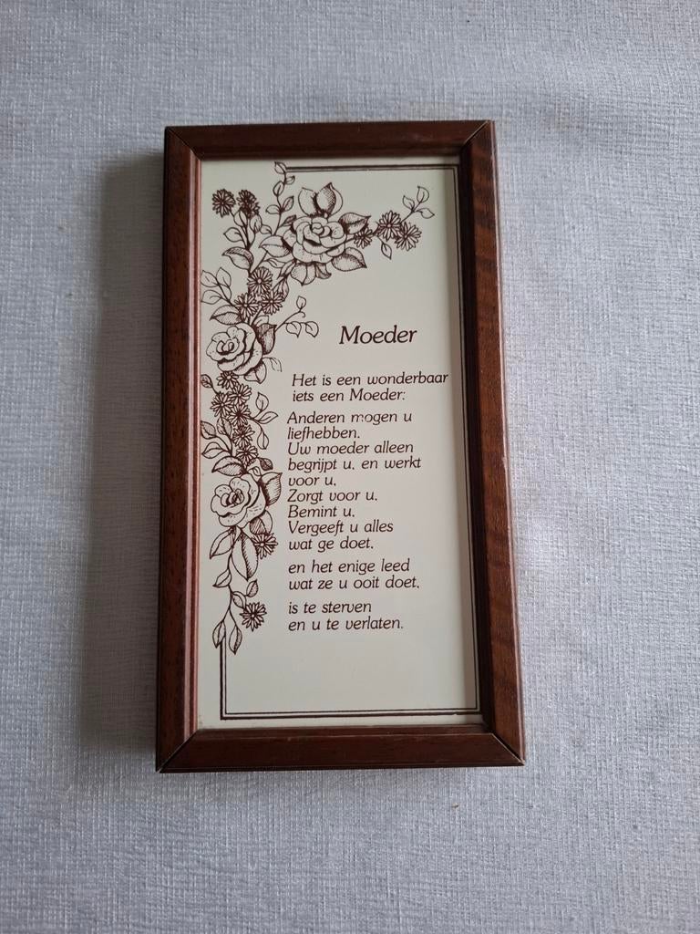 Carrelage vintage avec texte pour maman., Enlèvement, Utilisé