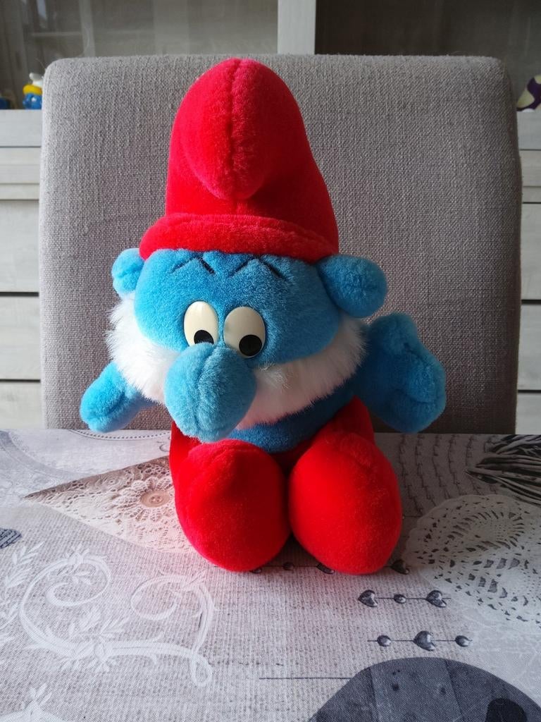 Grote Smurf knuffel, Ophalen of Verzenden, Gebruikt, Grote Smurf, Poppetje, Figuurtje of Knuffel