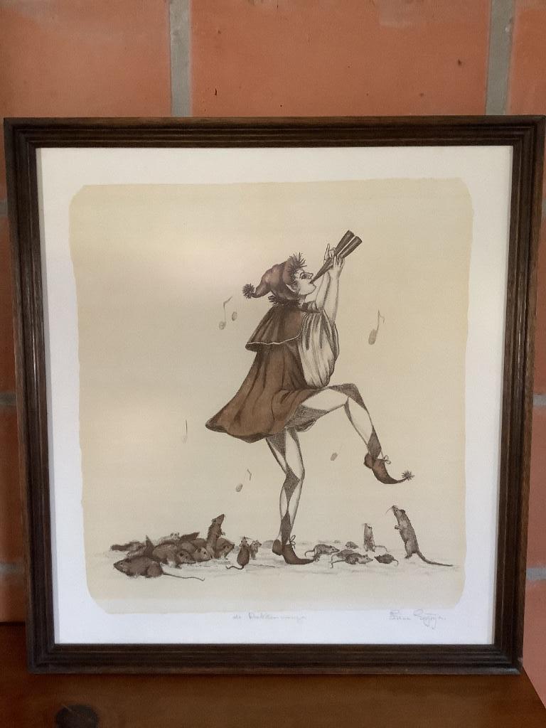 Tekening de rattenvanger gesigneerd, Ophalen