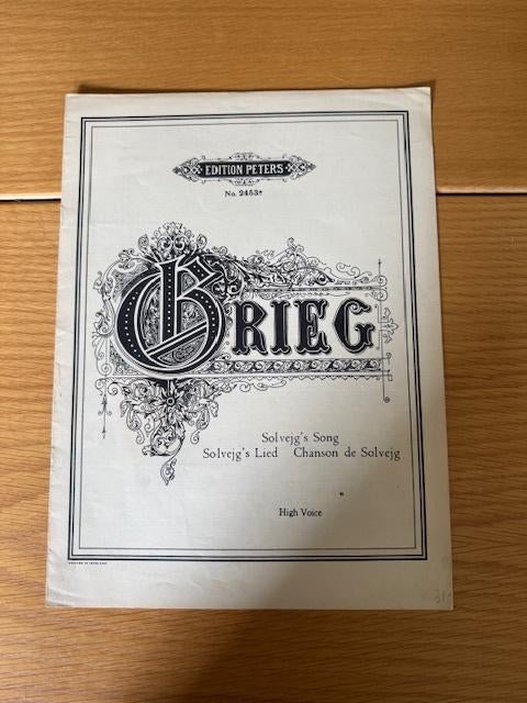 Grieg — La chanson de Solveig, Enlèvement ou Envoi, Artiste ou Compositeur, Chant, Classique
