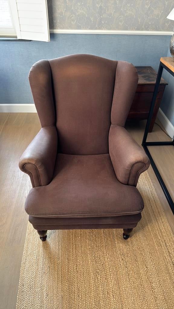 Fauteuil de type fauteuil club marron, Maison & Meubles, Fauteuils, Enlèvement, Utilisé, Tissus, Landelijk