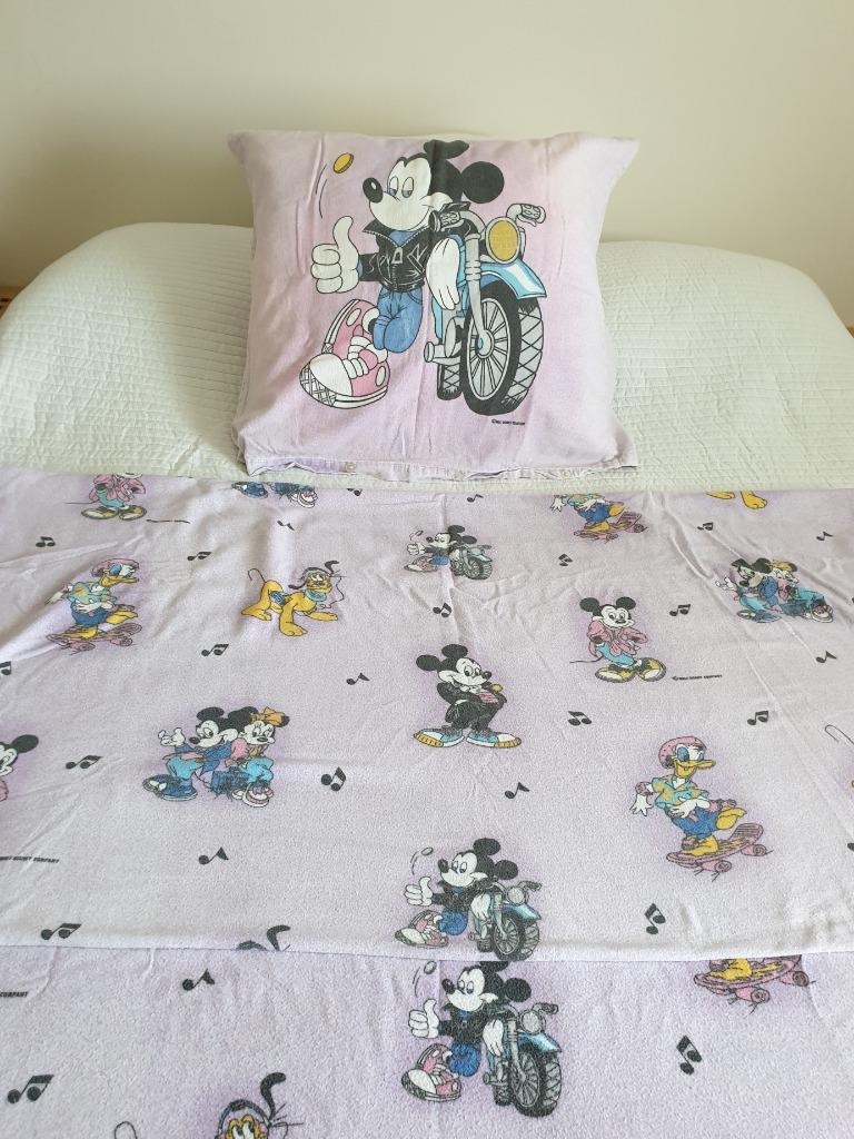 dekbedovertrek+sloop 1pers flanel Disney figuren LILA- paars, Garçon ou Fille, Enlèvement ou Envoi, Housse de couette, Utilisé